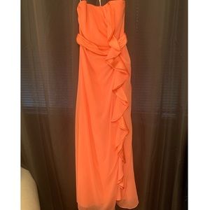 Coral Chiffon Long Dress